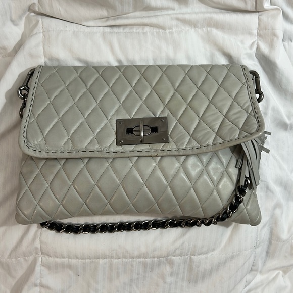 Carla Mancini Handbags - Carla Mancini Beige Quilted Leather Clutch